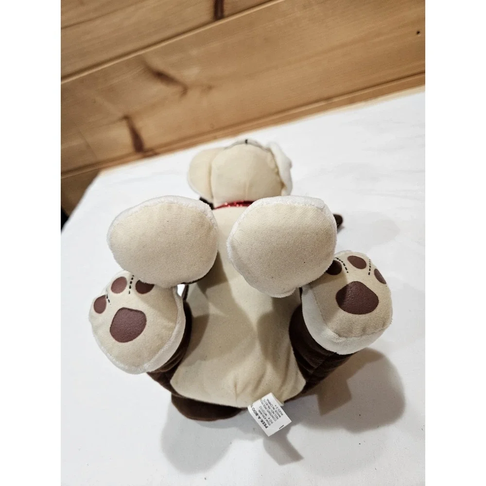 Peek-A-Boo Plush Brown White Puppy Dog Stuffed Animal Red Glitter Collar‎ 12
